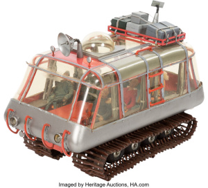 All-Terrain Chariot Filming Miniature with Interior Character Figures from Lost in Space
