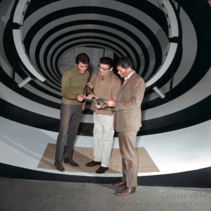 Irwin Allen on the set of The Time Tunnel