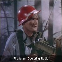 Firefighter Operating Radio