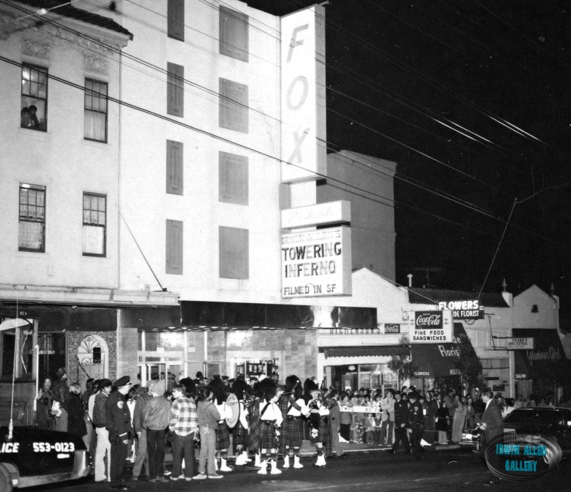 Crowds outside the San Francisco Premiere of The Towering Inferno at the Parkside Theatre on 19th December 1974 Crowds outside the San Francisco Premiere of The Towering Inferno at the Parkside Theatre on 19th December 1974