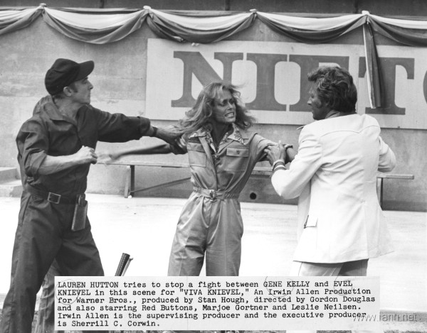 Gene Kelly, Lauren Hutton and Evel Knievel in Viva Knievel!